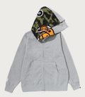 A BATHING APE 1ST CAMO MILO SHARK FULL ZIP DOUBLE HOODIE