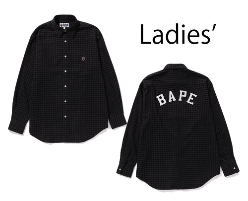 A BATHING APE Ladies' BAPE APPLIQUE CHECK SHIRT