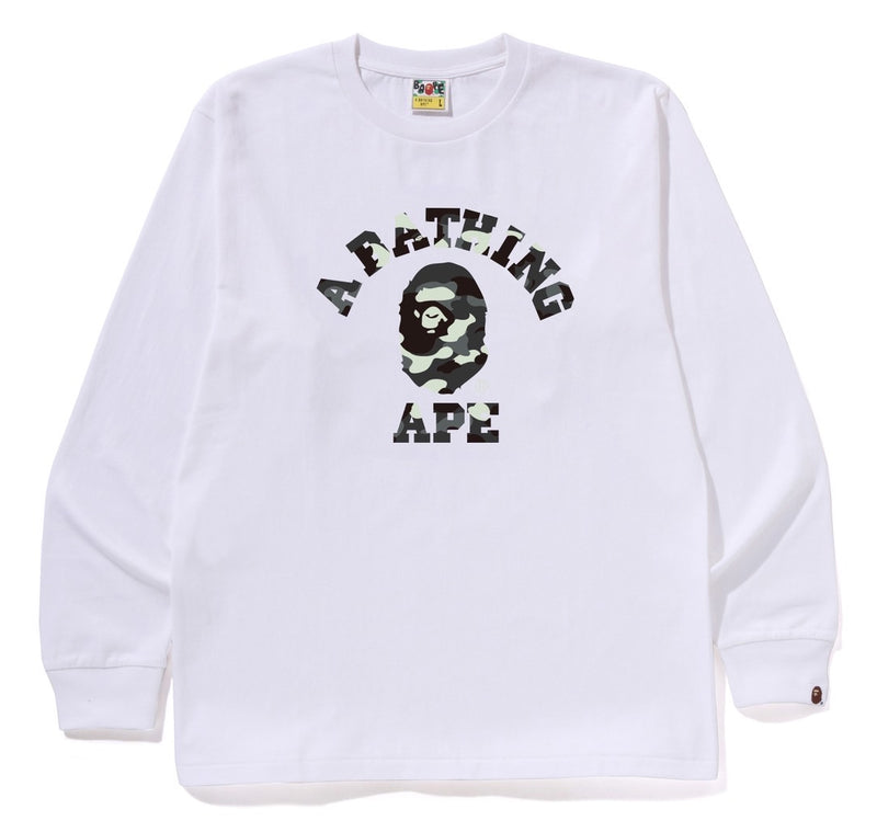 A BATHING APE CITY CAMO COLLEGE L/S TEE