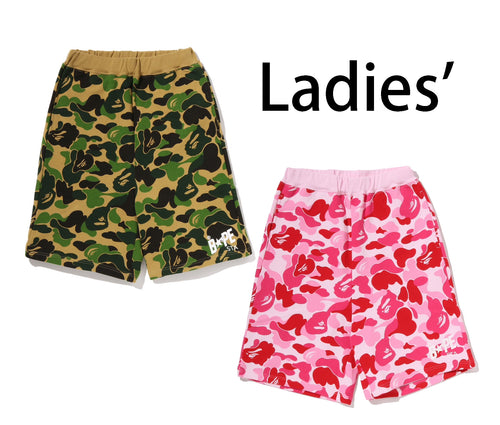 A BATHING APE Ladies' ABC CAMO BAPE STA LOGO SWEAT SHORTS