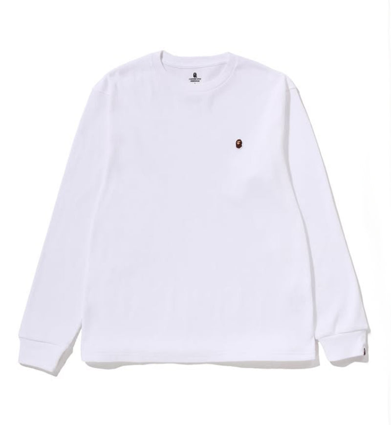 A BATHING APE APE HEAD ONE POINT THERMAL L/S TEE