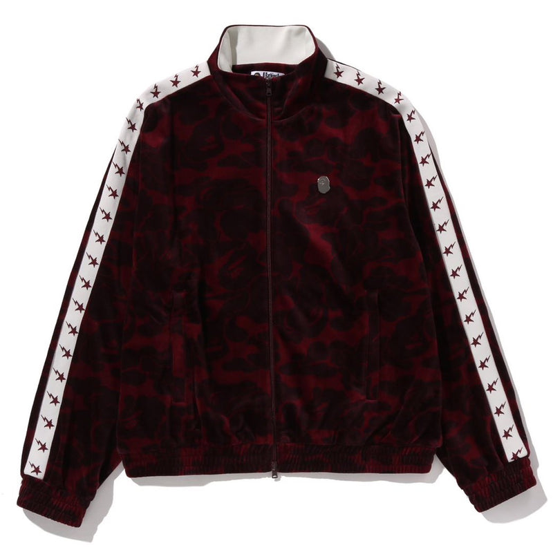 A BATHING APE SOLID CAMO VELOUR METAL ONE POINT RELAXED FIT TRACK JACKET