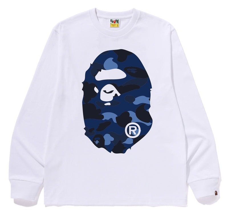 A BATHING APE COLOR CAMO BIG APE HEAD LS TEE