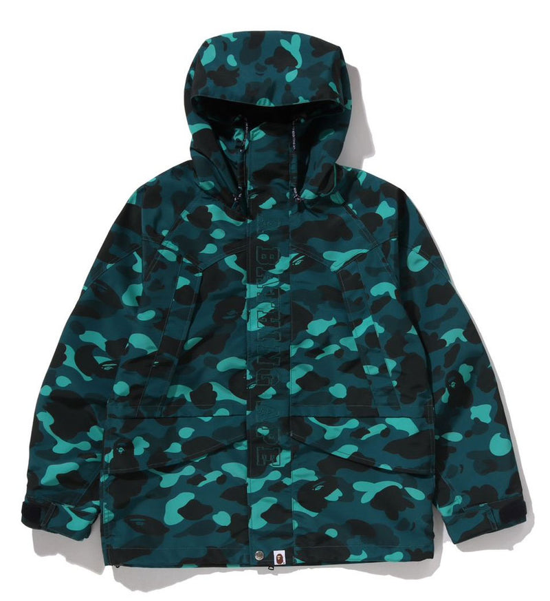 A BATHING APE COLOR CAMO SNOWBOARD JACKET GREEN - happyjagabee store