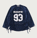 A BATHING APE Ladies' SOLID CAMO LACE FOOTBALL OVERSIZE L/S TEE