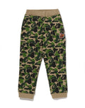 A BATHING APE BAPE KIDS ABC CAMO APE & MILO ONE POINT SWEAT PANTS