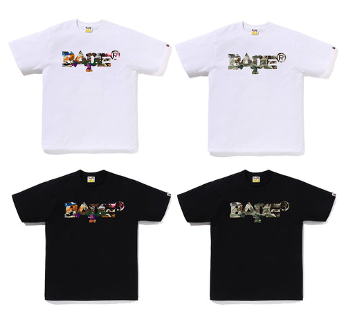 A BATHING APE HYBRID CAMO MIXED BAPE LOGO TEE