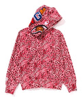 A BATHING APE Ladies' WILD LEOPARD PATTERN MILO SHARK FULL ZIP HOODIE