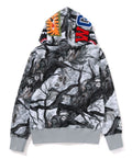 A BATHING APE Ladies' TREE EDGE CAMO SHARK FULL ZIP HOODIE