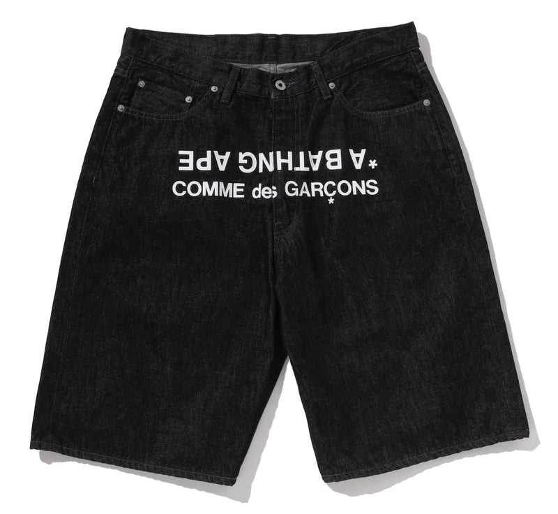 A BATHING APE COMME des GARCONS CDG OSAKA Limited RELAXED FIT DENIM SHORTS