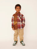 A BATHING APE BAPE KIDS BAPE CHECK APE HEAD SHIRT JACKE ( KIDS & JUNIOR )