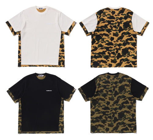 A BATHING APE 1ST CAMO HAVY WASHED BLOCKING RELAXED FIT TEE