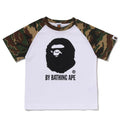 A BATHING APE BAPE KIDS GLITCH WOODLAND CAMO BY BATHING APE TEE