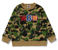 A BATHING APE BAPE KIDS ABC CAMO SHARK CREWNECK SWEAT SHIRT