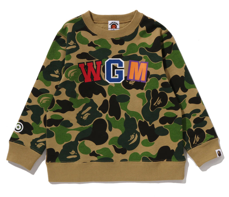 A BATHING APE BAPE KIDS ABC CAMO SHARK CREWNECK SWEAT SHIRT - happyjagabee store