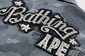 A BATHING APE Ladies' SOLID CAMO JACQUARD DENIM BOXY CROPPED JACKET