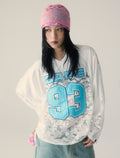 A BATHING APE Ladies' SOLID CAMO LACE FOOTBALL OVERSIZE L/S TEE
