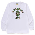A BATHING APE ABC CAMO COLLEGE L/S TEE
