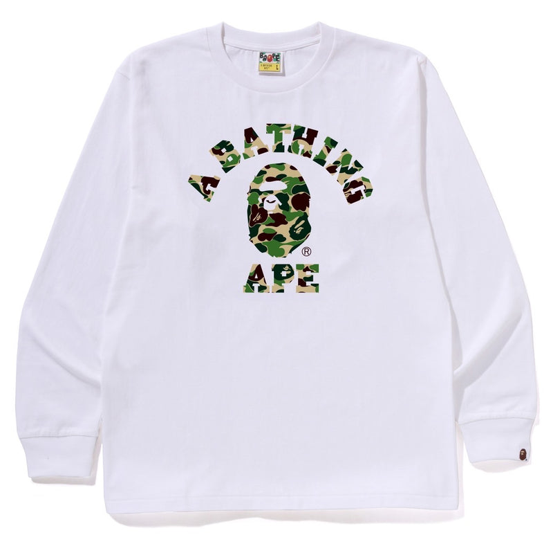 A BATHING APE ABC CAMO COLLEGE L/S TEE