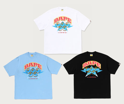 A BATHING APE BAPE TWIN STA SPORT COLLEGE RELACED FIT TEE