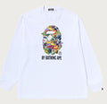 A BATHING APE STICKER BY BATHING APE RELAXED FIT LS TEE