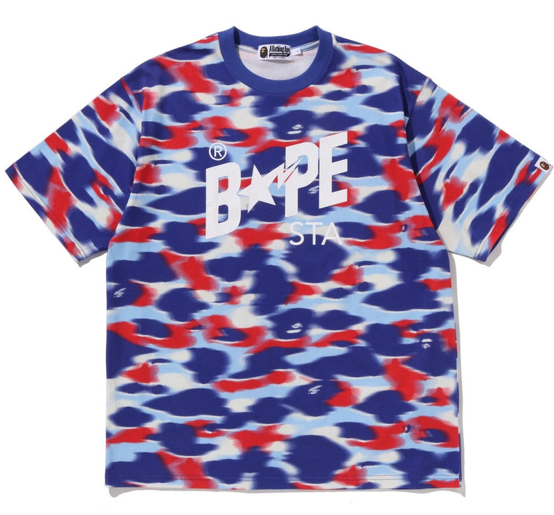 A BATHING APE SCREEN CAMO STA LOGO RELAXED FIT TEE - happyjagabee store