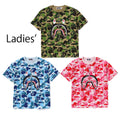 A BATHING APE Ladies' ABC CAMO CRYSTAL STONE SHARK TEE ( RELAXED FIT )