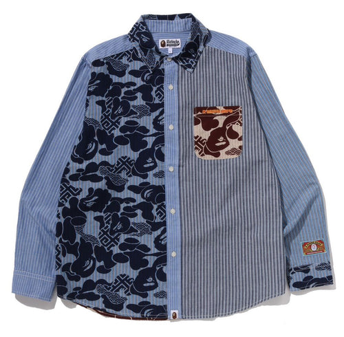 A BATHING APE ASIA CAMO PATCHWORK SHIRT