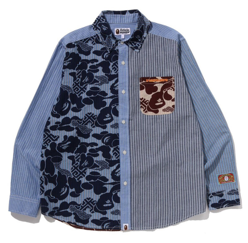 A BATHING APE ASIA CAMO PATCHWORK SHIRT