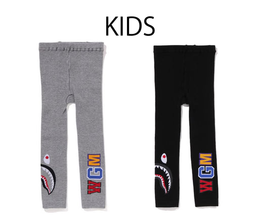 A BATHING APE BAPE KIDS SHARK LEGGINGS