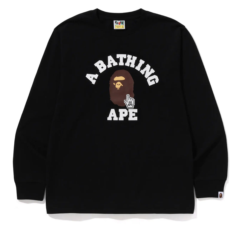 A BATHING APE GO APE POINTER COLLEGE TEE L/S TEE - ONLINE EXCLUSIVE -