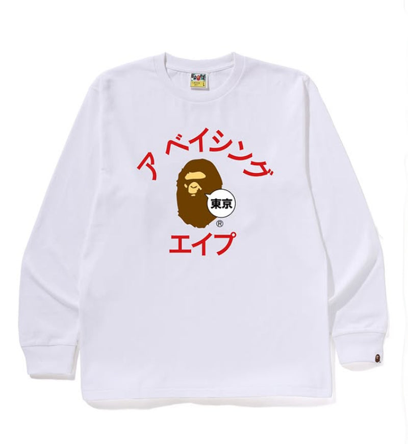 A BATHING APE TOKYO KATAKANA COLLEGE L/S TEE ( Tokyo Limited )