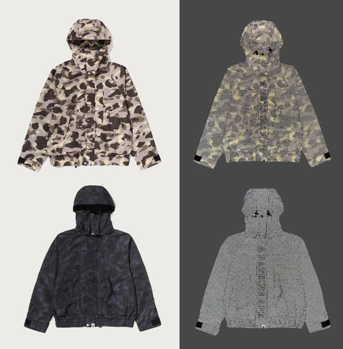 A BATHING APE COLOR CAMO REFLECTIVE RIPSTOP SHORT SNOWBOARD JACKET