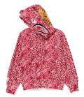 A BATHING APE Ladies' WILD LEOPARD PATTERN MILO SHARK FULL ZIP HOODIE