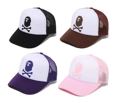 A BATHING APE APE CROSSBONE MESH CAP