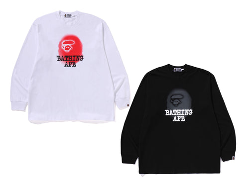 A BATHING APE BATHING APE LOGO RELAXED FIT L/S TEE