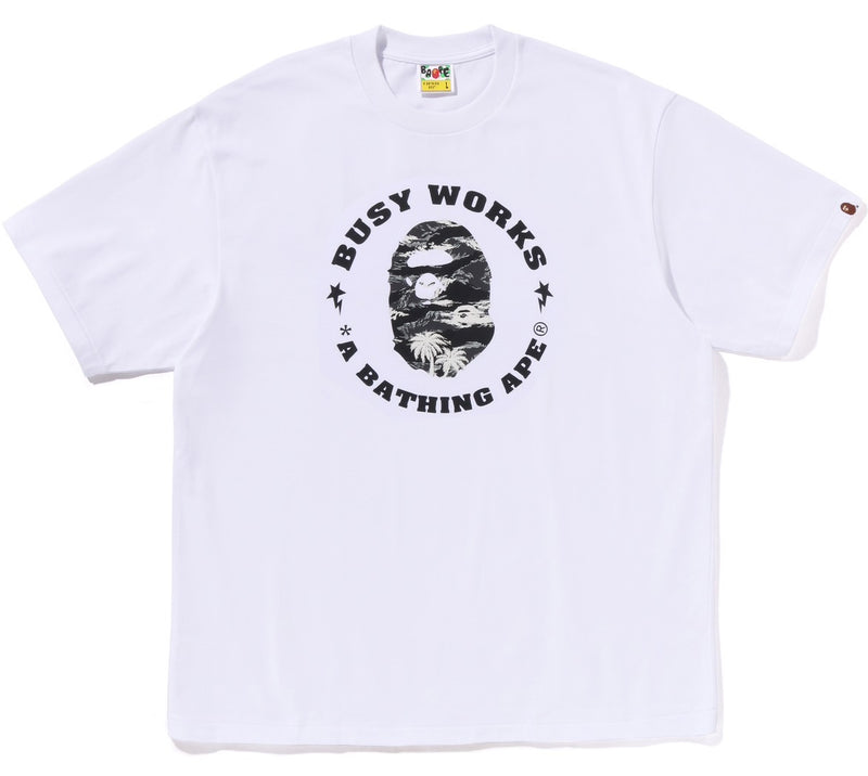 A BATHING APE PALM TREE CAMO BUSY WORKS STA RELAXED FIT TEE