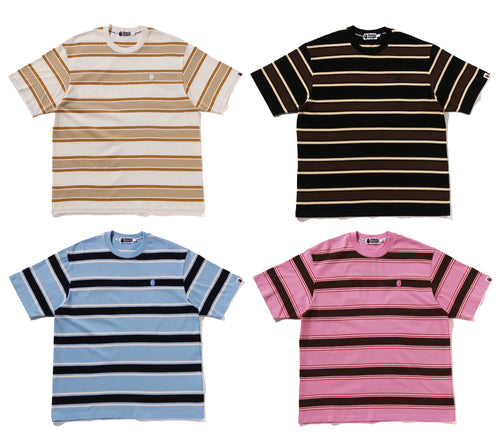 A BATHING APE ONE POINT STRIP RELAXED FIT TEE