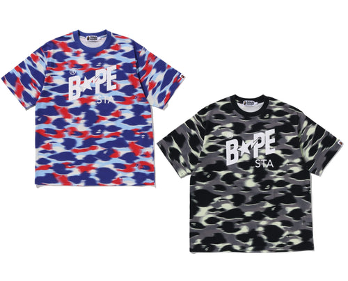 A BATHING APE SCREEN CAMO STA LOGO RELAXED FIT TEE - happyjagabee store