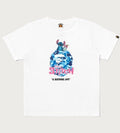 A BATHING APE BAPE KIDS BAPE x DISNEY STITCH ABC CAMO BIG APE HEAD TEE