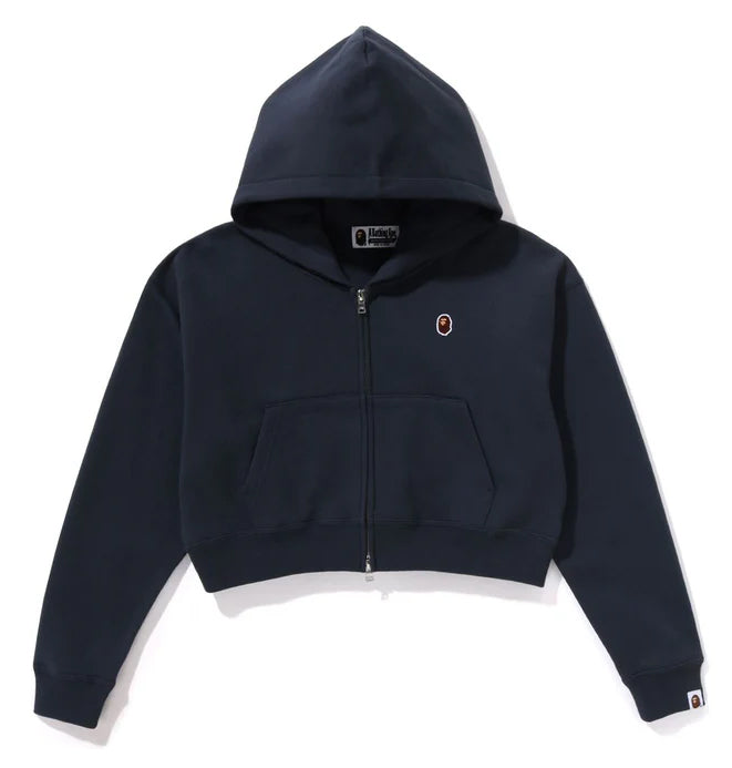 A BATHING APE Ladies' APE HEAD ONE POINT CROPPED ZIP HOODIE