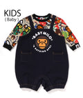 A BATHING APE BAPE KIDS BAPE MILO ASSORTED SALOPETTE LAYERED ROMPERS