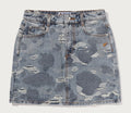 A BATHING APE Ladies' SOLID CAMO JACQUARD DENIM SKIRT
