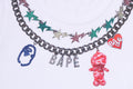 A BATHING APE Ladies' FAKE PRINT CROPPED TEE