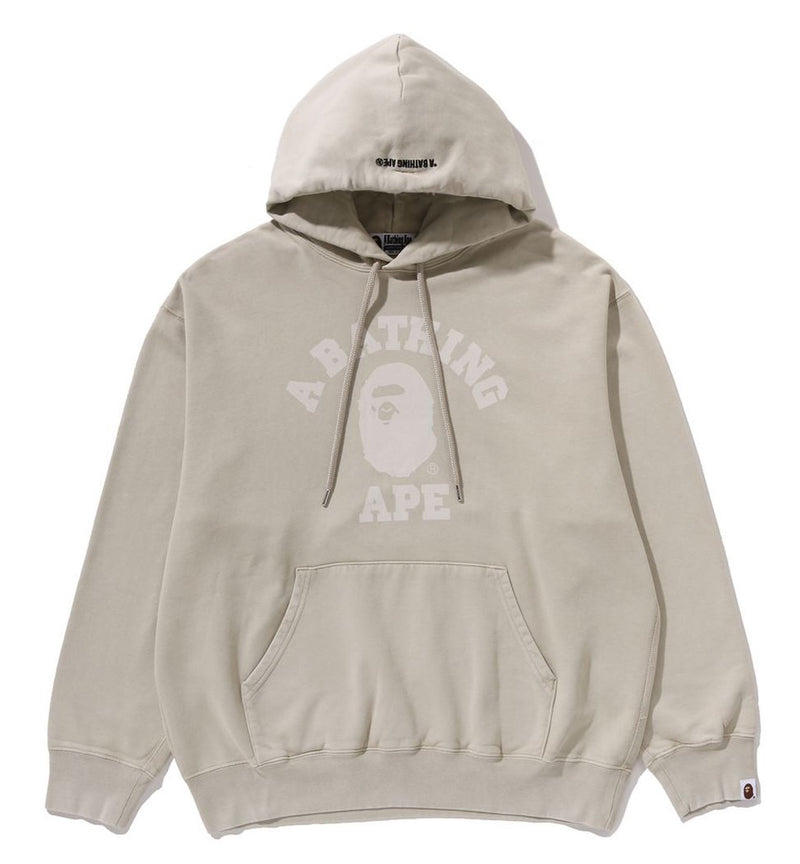 A BATHING APE GARMENT DYE COLLEGE PULLOVER HOODIE