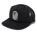 A BATHING APE Ladies' CRYSTAL STONE APE HEAD MESH CAP