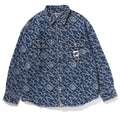 A BATHING APE DENIM MONOGRAM METAL ONE POINT BAPE DENIM JACKET