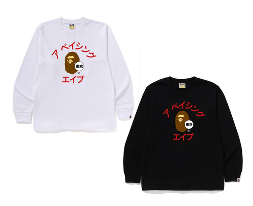 A BATHING APE TOKYO KATAKANA COLLEGE L/S TEE ( Tokyo Limited )