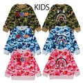 A BATHING APE BAPE KIDS ABC CAMO SHARK CREWNECK SWEAT SHIRT