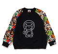 A BATHING APE BAPE KIDS BAPE MILO ASSORTED RELAXED FIT CREWNECK SWEAT SHIRT